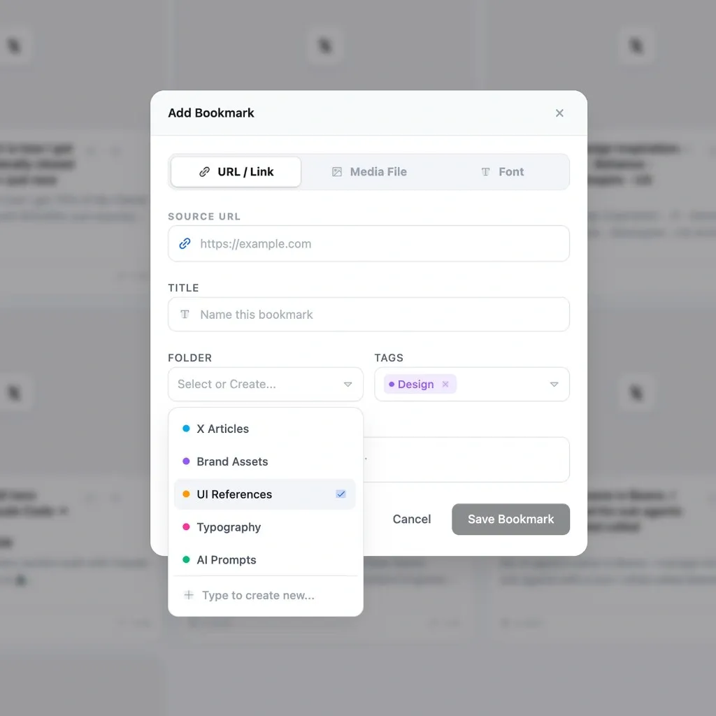 Bookmrkr — Add Bookmark modal