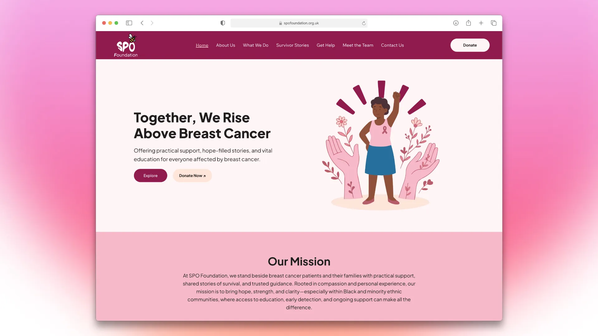 SPO Foundation website, folio 2